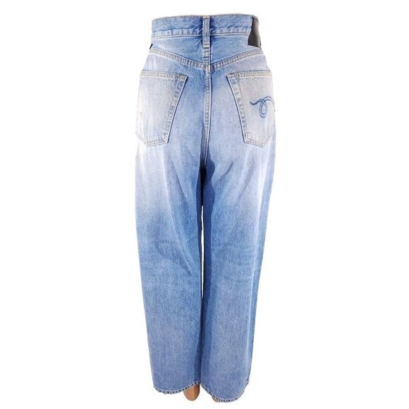 R13 Fold Over Jeans in Irving Blue Size 24 XXS New - Picture 7 of 16
